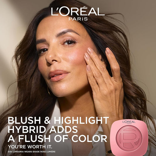 L'Oreal Paris True Match Hyaluron Tinted Balm Embellisher, Buildable Cream Blush and Highlighter Makeup for Radiant Skin, Hydrating, Lightweight, Non-Comedogenic Formula, Peche Eclat