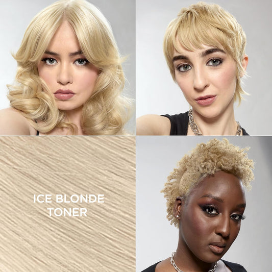 L’Oreal Paris Feria Long-Lasting Anti Brass Power Hair Toner, Ammonia Free Demi Permanent Hair Color, Ice Blonde Hair Toner, 1 Application