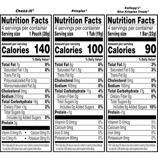 Cheez-It, Pringles, Rice Krispies Treats, Lunch Snacks, Sweet and Salty Variety Pack 9.8oz Box (12 Packs)