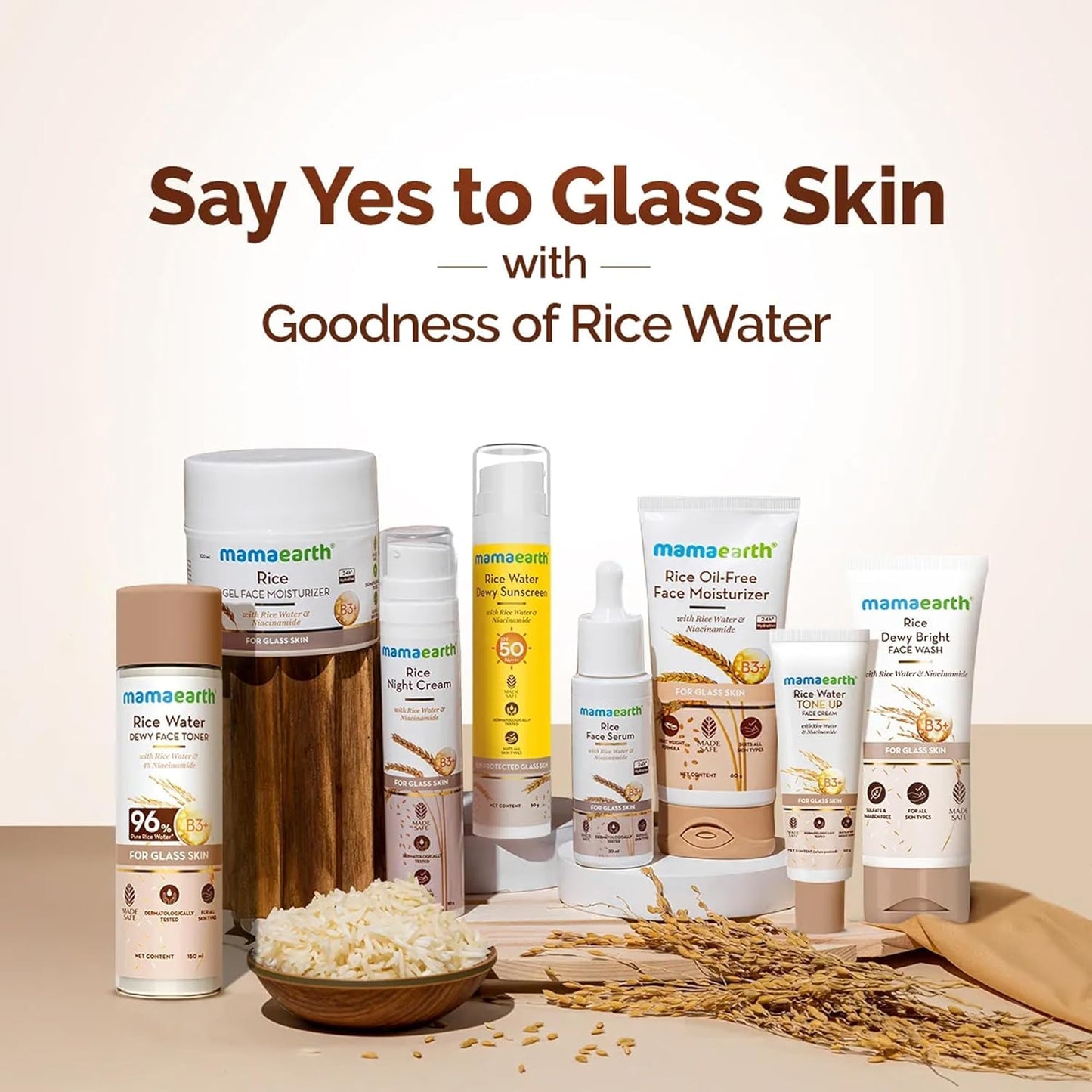 MAMAEARTH Rice Face Wash with Rice Water & Niacinamide, 100ml | Face wash formulated with rice water and niacinamide.