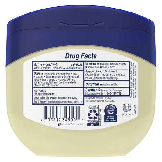 Vaseline Petroleum Jelly Original Skin Care For Dry Skin and Eczema Relief 100% Pure Petroleum Jelly 13 oz