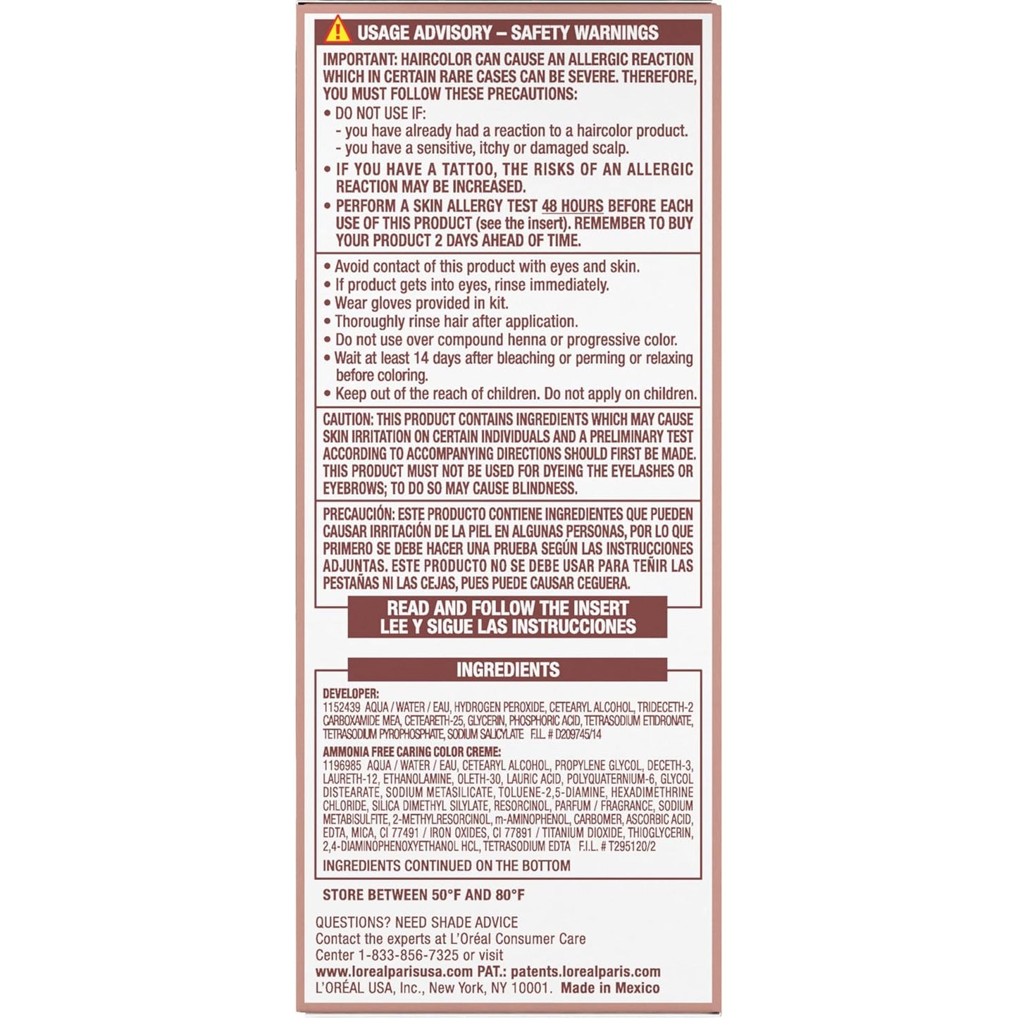 L’Oreal Paris Excellence Universal Nudes Permanent Hair Color, Ammonia Free Hair Dye for Gray Hair Coverage, 4N Natural Dark Brown, 1 Hair Dye Kit