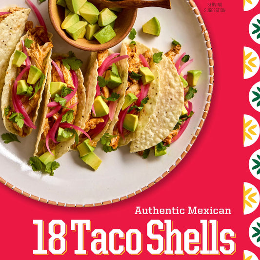 La Tiara Authentic Mexican White Corn Taco Shells, Meal Prep, 18 Count, 3.8 oz