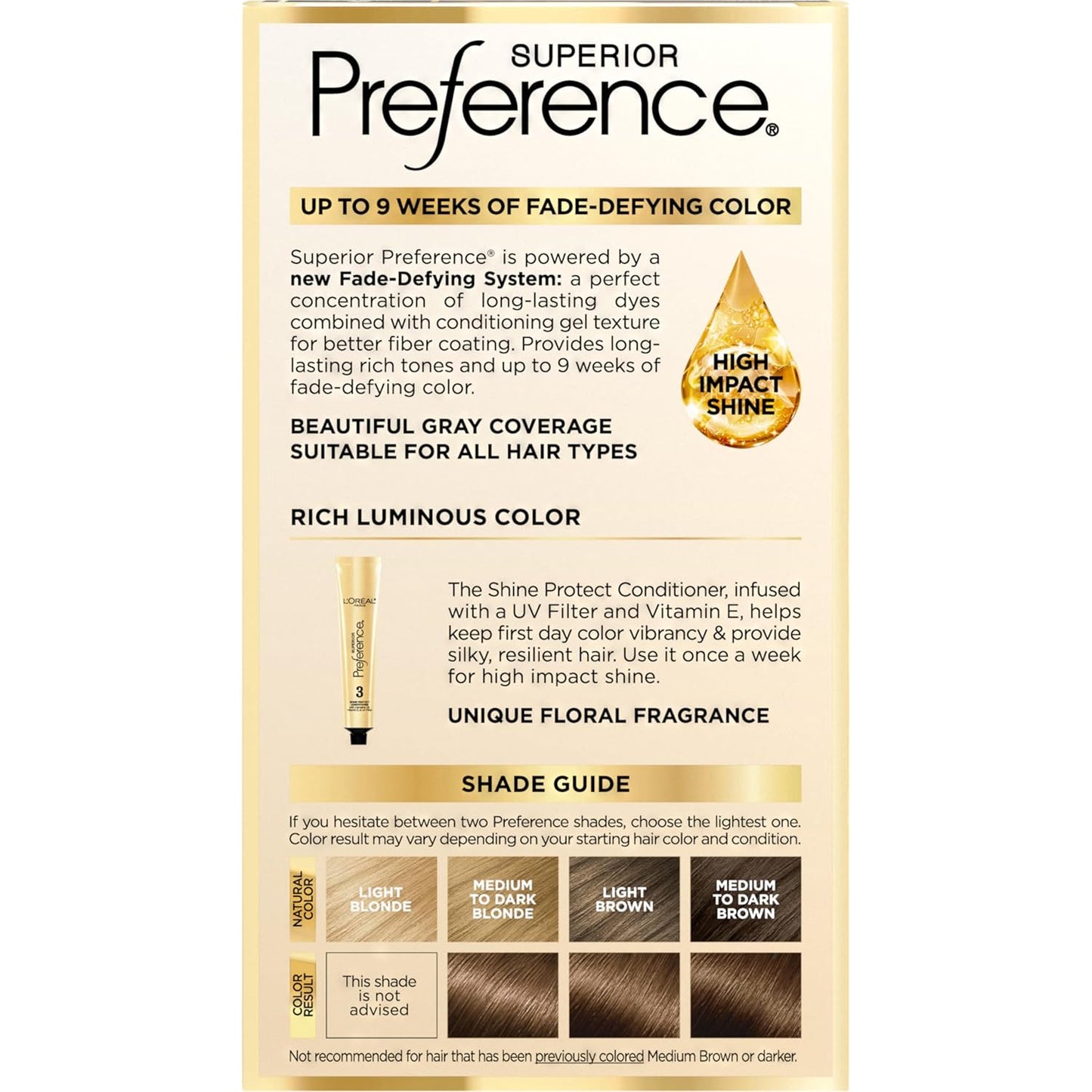 L'Oreal Paris Superior Preference Fade-Defying + Shine Permanent Hair Color, 6 Light Brown, Pack of 1, Hair Dye