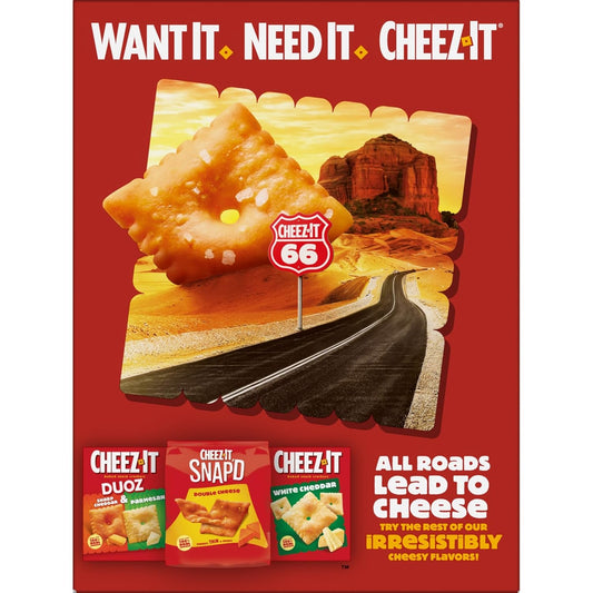 Cheez-It Grooves Crunchy Cheese Crackers, Snack Crackers, Lunch Snacks, Family Size, Sharp White Cheddar, 17oz Box (1 Box)