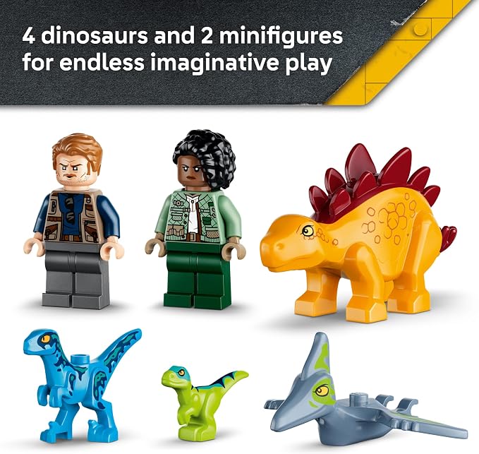 LEGO Jurassic World Velociraptor, Stegosaurus & Pteranodon Rescue 77981