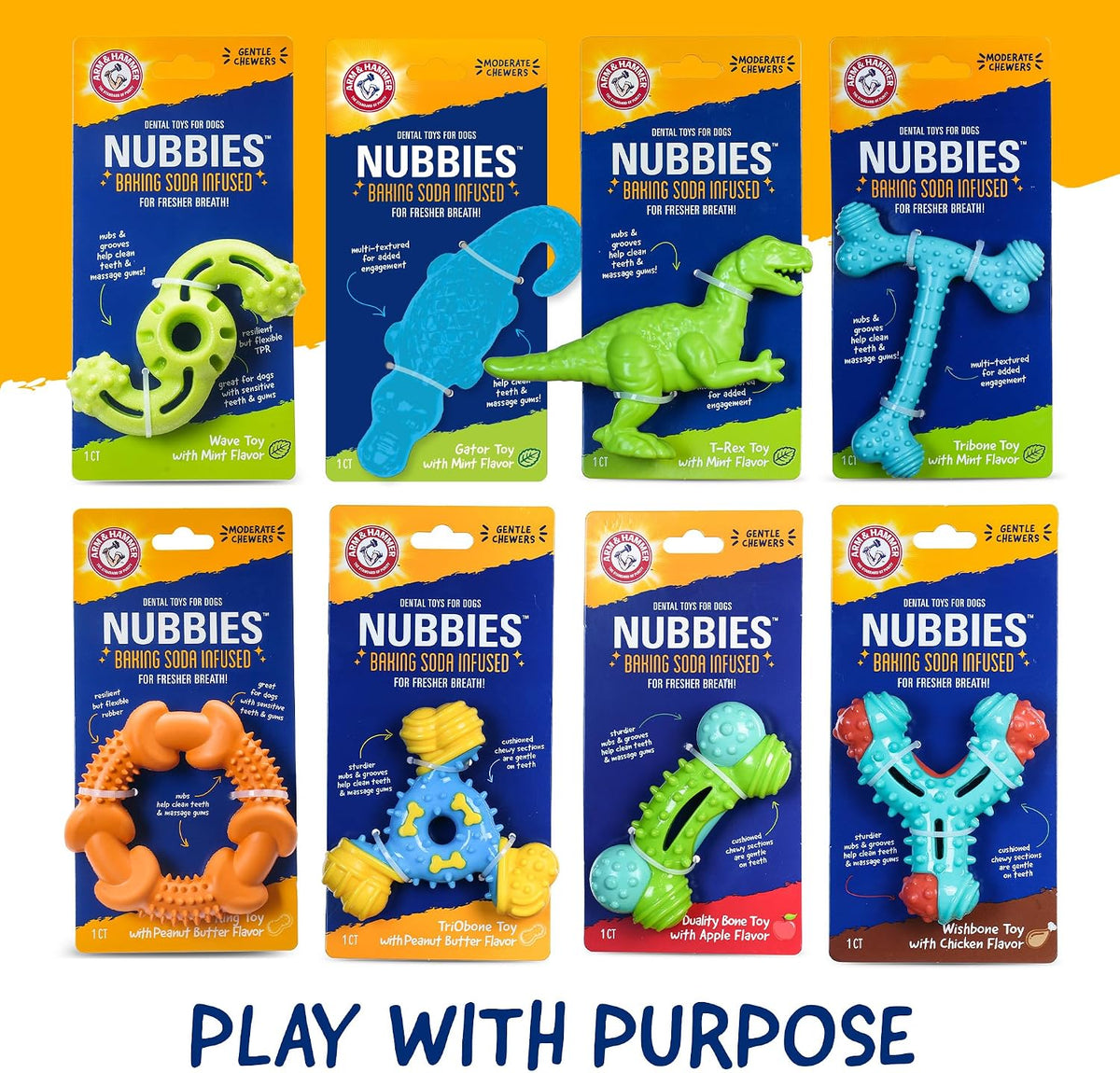 Arm & Hammer Nubbies, Dog Dental Toy, Apple Flavor, Nylon Bone, 1 Count
