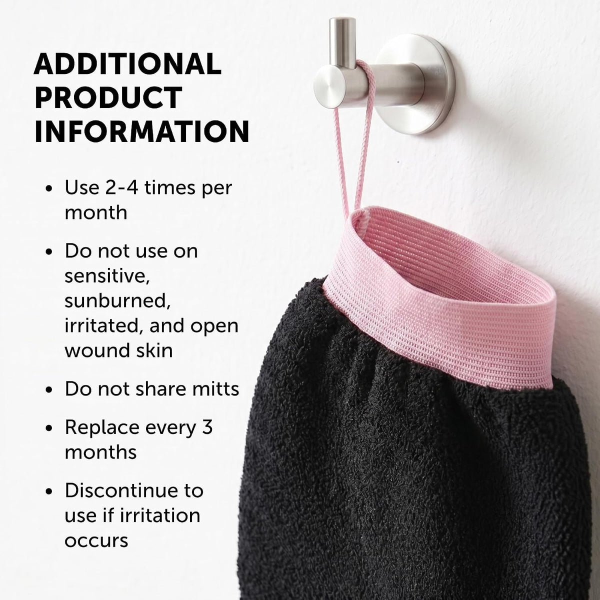 VALITIC Exfoliating Glove Body Scrubber Mitt for Shower, 1 Blackpink