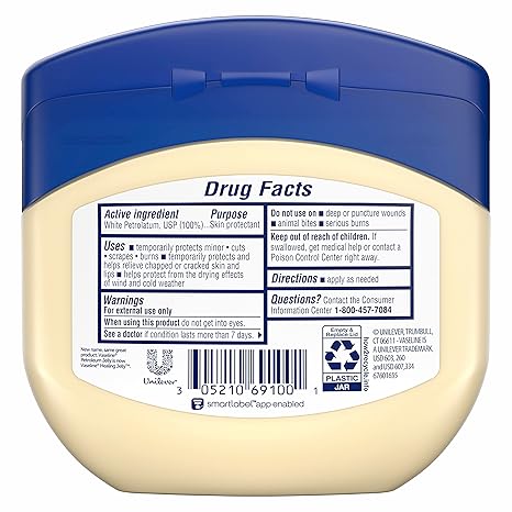Vaseline Petroleum Jelly Original 3 Count Provides Dry Skin Relief And Protects Minor Cuts Dermatologist Recommended And Locks In Moisture 13oz