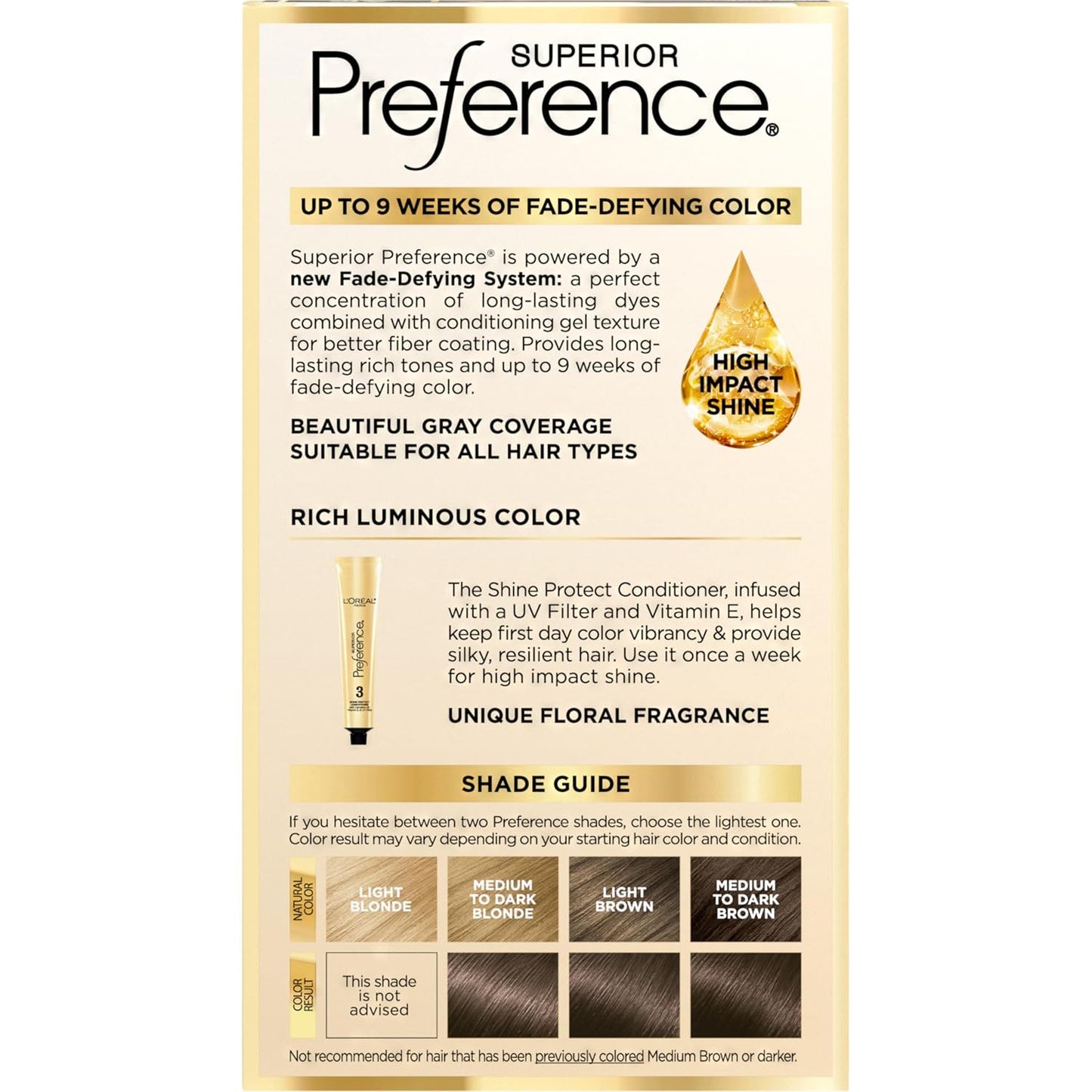 L'Oreal Paris Superior Preference Luminous Fade-Defying Permanent Hair Color, Hair Dye For Up to 9 Weeks of Radiance, Cool Light Brown 6C, 1 Hair Dye Kit