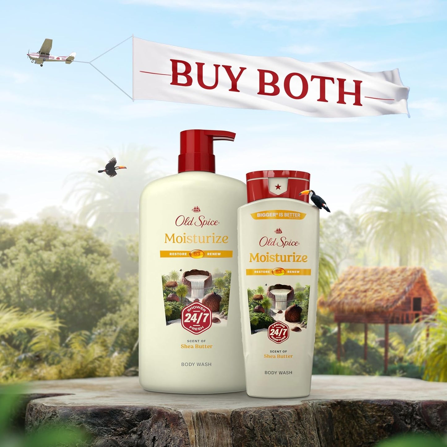 Old Spice Cleansing Body Wash for Men, 24/7 Shower Fresh with Lasting Scent, Restore & Renew, Gentle on Skin, Vitamin B3, Moisturize with Shea Butter Scent, 18 oz (Pack of 4)