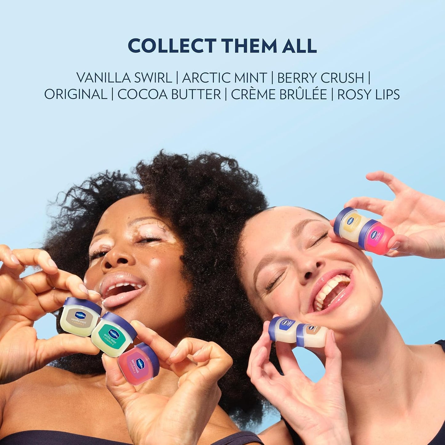 Vaseline Lip Therapy Variety 8-Pack – Original, Crème Brûlée, Rosy Lips, Cocoa Butter Mini Lip Balms for Soft, Glowing, and Deliciously Kissable Lips, 0.25 Oz Ea