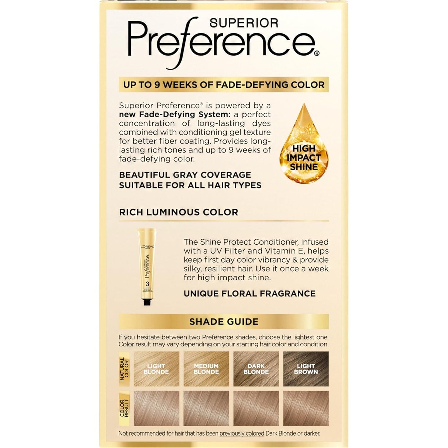 L'Oreal Paris Superior Preference Luminous Fade-Defying Permanent Hair Color, Hair Dye For Up to 9 Weeks of Radiance, Ash Blonde 8A, 1 Hair Dye Kit