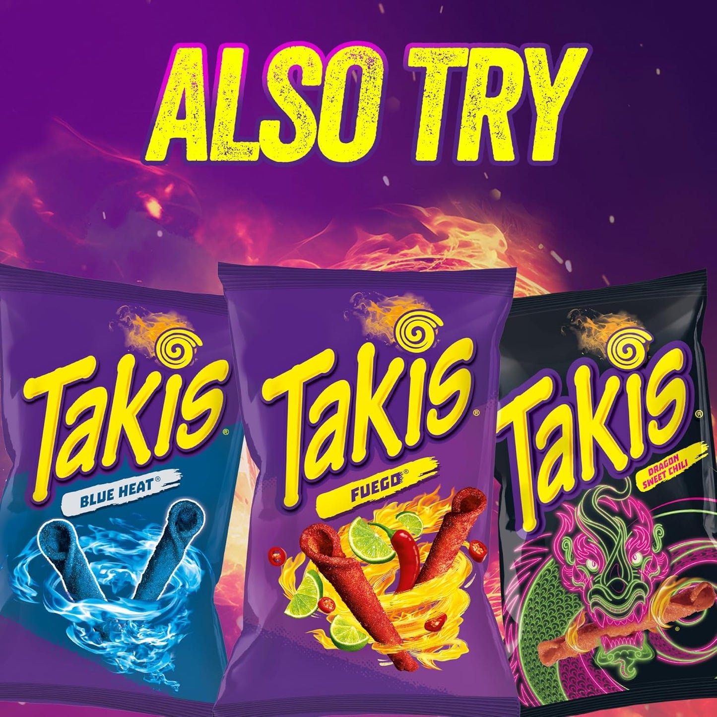 Takis Assorted Variety Pack Rolled Tortilla Chips, 18 Count | (5) Fuego, (5) Blue Heat, (4) Nitro, (4) Crunchy Fajita, Mild to Extremely Spicy, 1oz Individual Bags for Snacking
