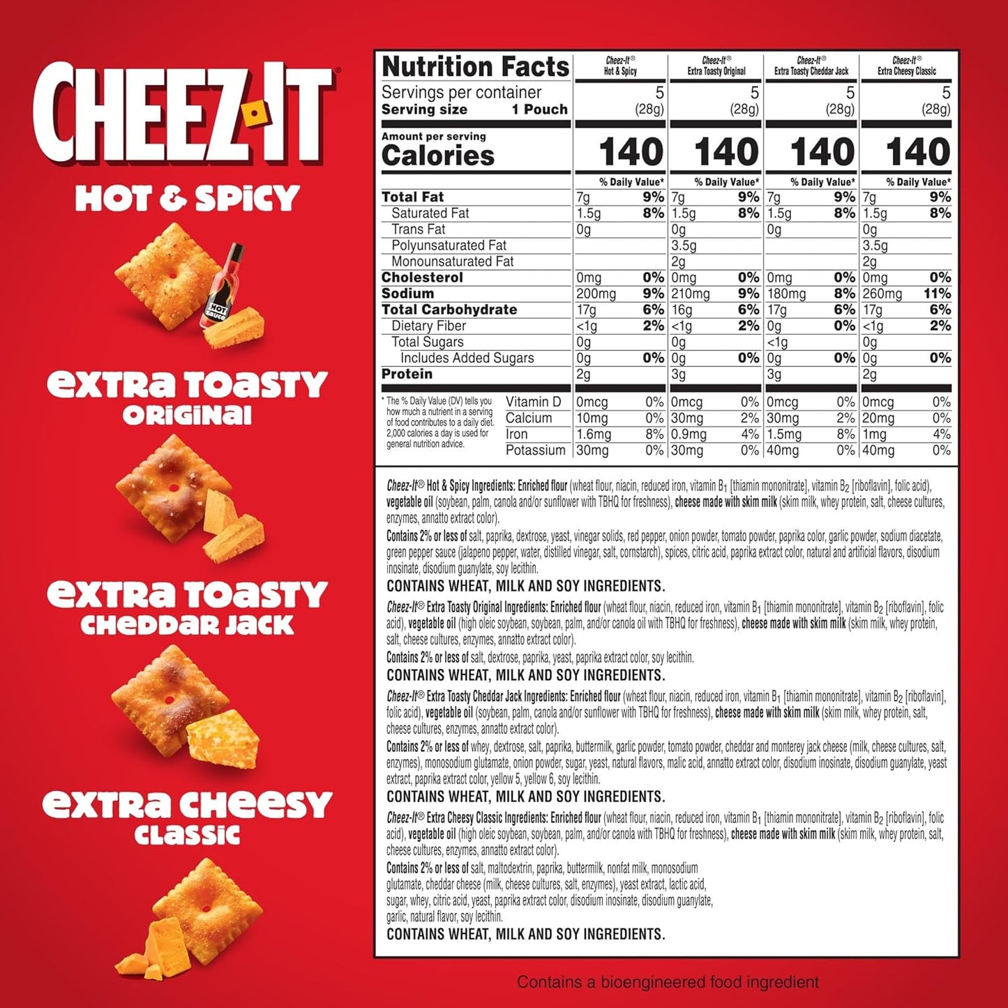 Cheez-It DUOZ Baked Snack Crackers, Lunch Snacks, Pesto and Mozzarella, 12.4oz Box (1 Box)