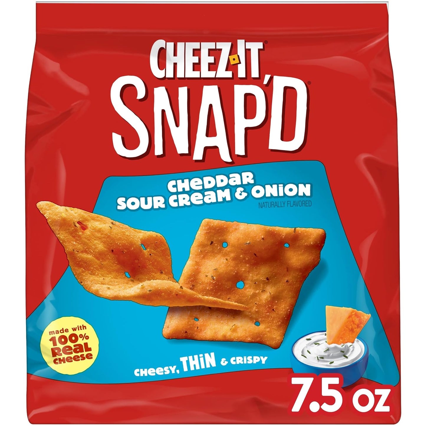Cheez-It Grooves Crunchy Cheese Crackers, Snack Crackers, Lunch Snacks, Zesty Cheddar Ranch (6 Pouches)
