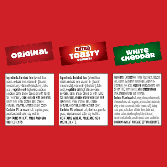 Cheez-It Cheese Crackers, Baked Snack Crackers, Lunch Snacks, Family Size, Variety Pack,(Pack of 6)