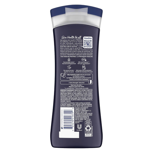 Vaseline Lotion for Men Extra Strength 3-in-1 for Face, Hands & Body + Original Lip Therapy for Dry Lips with Petroleum Jelly (3 Piece Set)