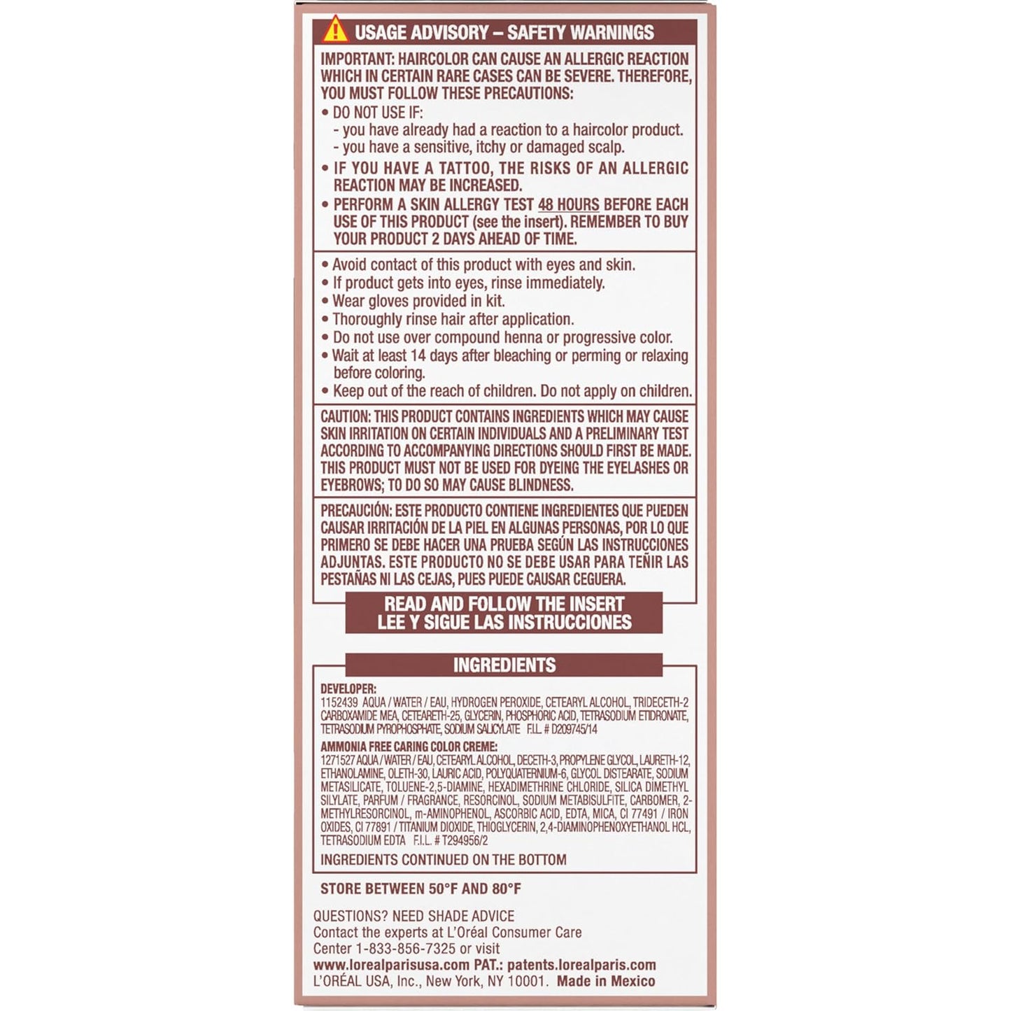 L’Oreal Paris Excellence Universal Nudes Permanent Hair Color, Ammonia Free Hair Dye for Gray Hair Coverage, 5N Natural Brown, 1 Hair Dye Kit