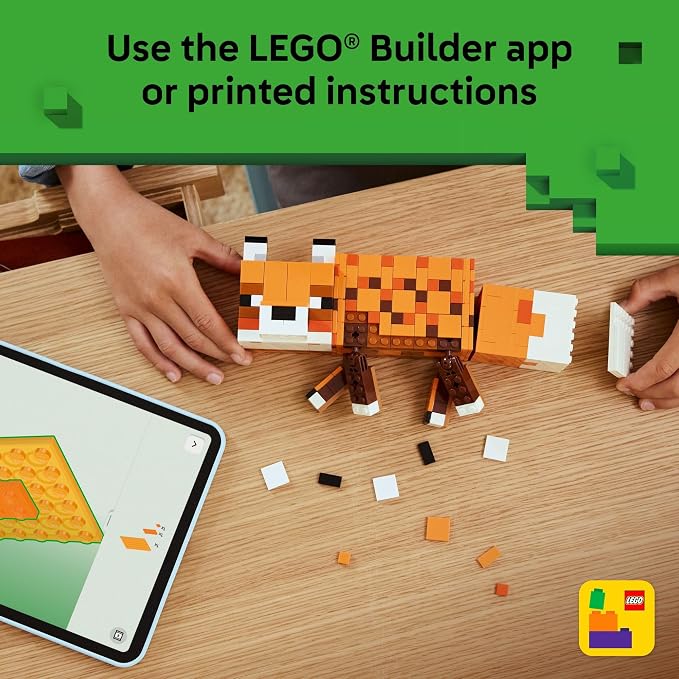 LEGO Minecraft The Fox Building & Pretend Play Toy for Boys & Girls - Poseable Video Game Character for Kids, Ages 10+ - Room Decor for Gaming Fans - Gift Idea for Birthdays - 21588