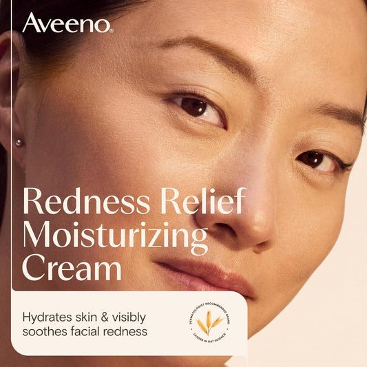 Aveeno Calm + Restore Facial Moisturizer Face Cream for Redness Relief, Non-Comedogenic, Ceramide & Vitamin B5, Hydrating for Dry, Sensitive Skin, Hypoallergenic, Fragrance-Free, 1.7 oz (Pack of 12)