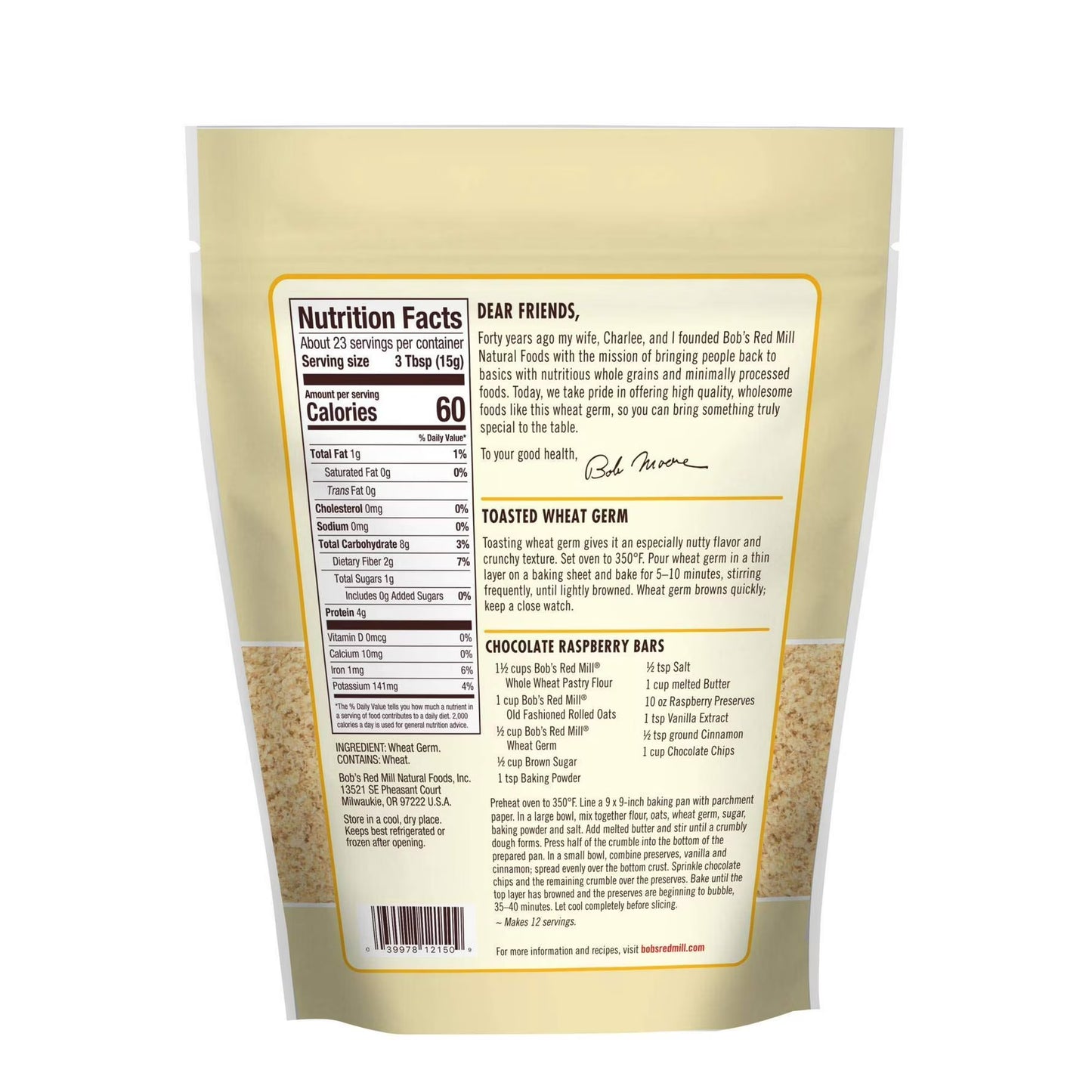 (6 pack) Bob's Red Mill Nutty Wheat Flours Cereal Wheat Germ - 12 Oz