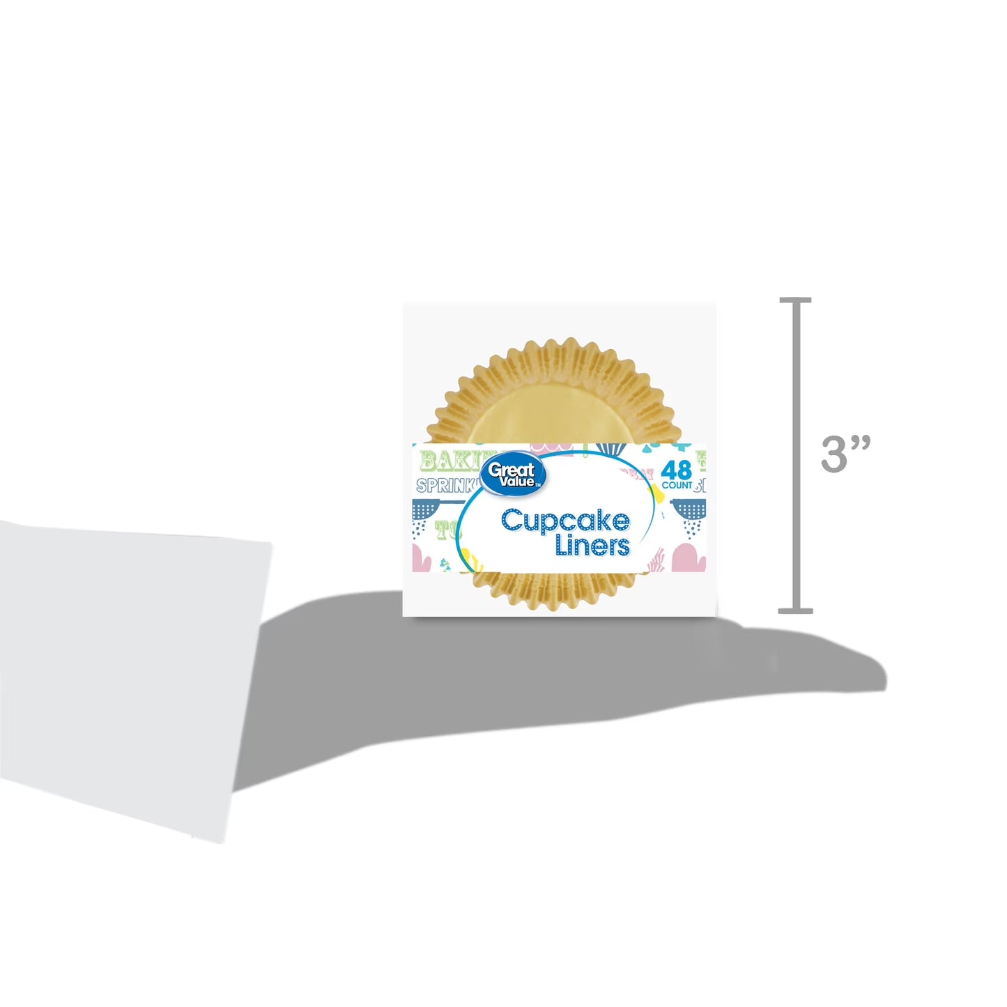 (4 pack) Great Value Cupcake Liners, Gold, 48 Count
