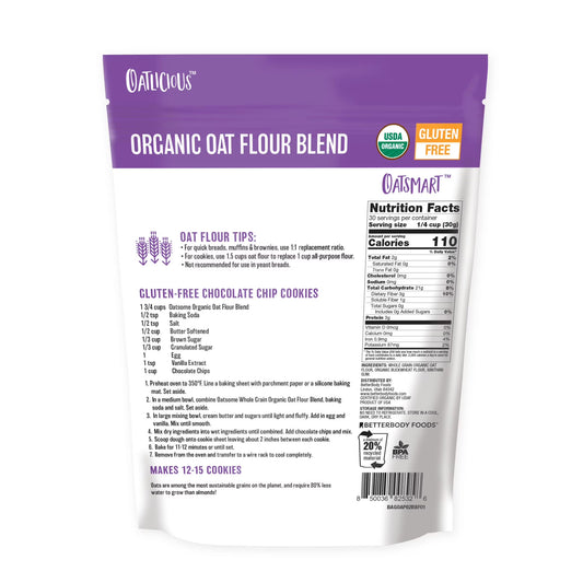 Oatsome Organic Oat Flour Blend, Gluten-Free, All Purpose Flour, 32oz Bag Pack of 3