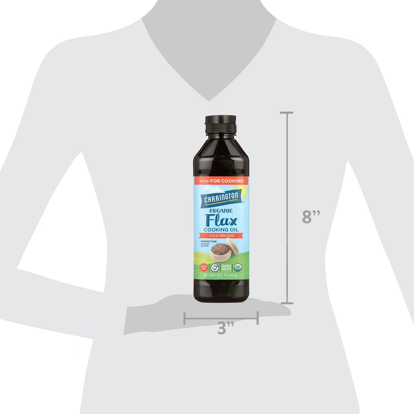 (3 pack) Carrington Farms Organic Flax Cooking Oil,16oz