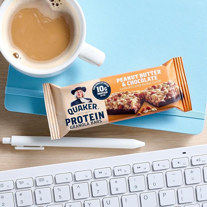 Quaker Protein Granola Bars, 2 Flavor Variety Pack, 10g Protein, 1.41 oz Bars, 20ct