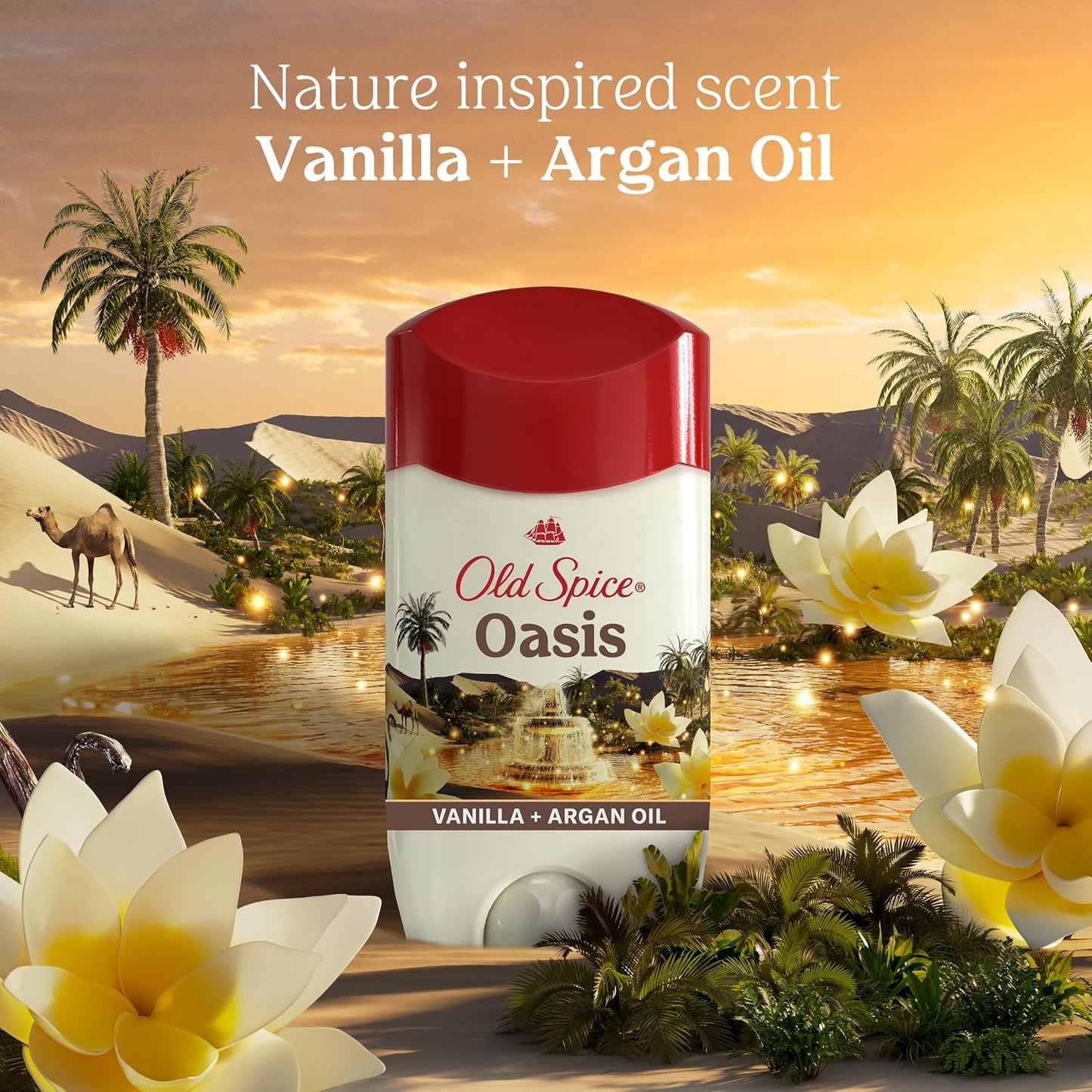 Old Spice Dry Feel Antiperspirant Deodorant for Men, 24/7 Freshness, 24/7 Sweat & Odor Protection, Gentle on Skin with Skin Conditioners, Oasis with Vanilla + Argan Oil Scent, 2.6 oz (Pack of 2)