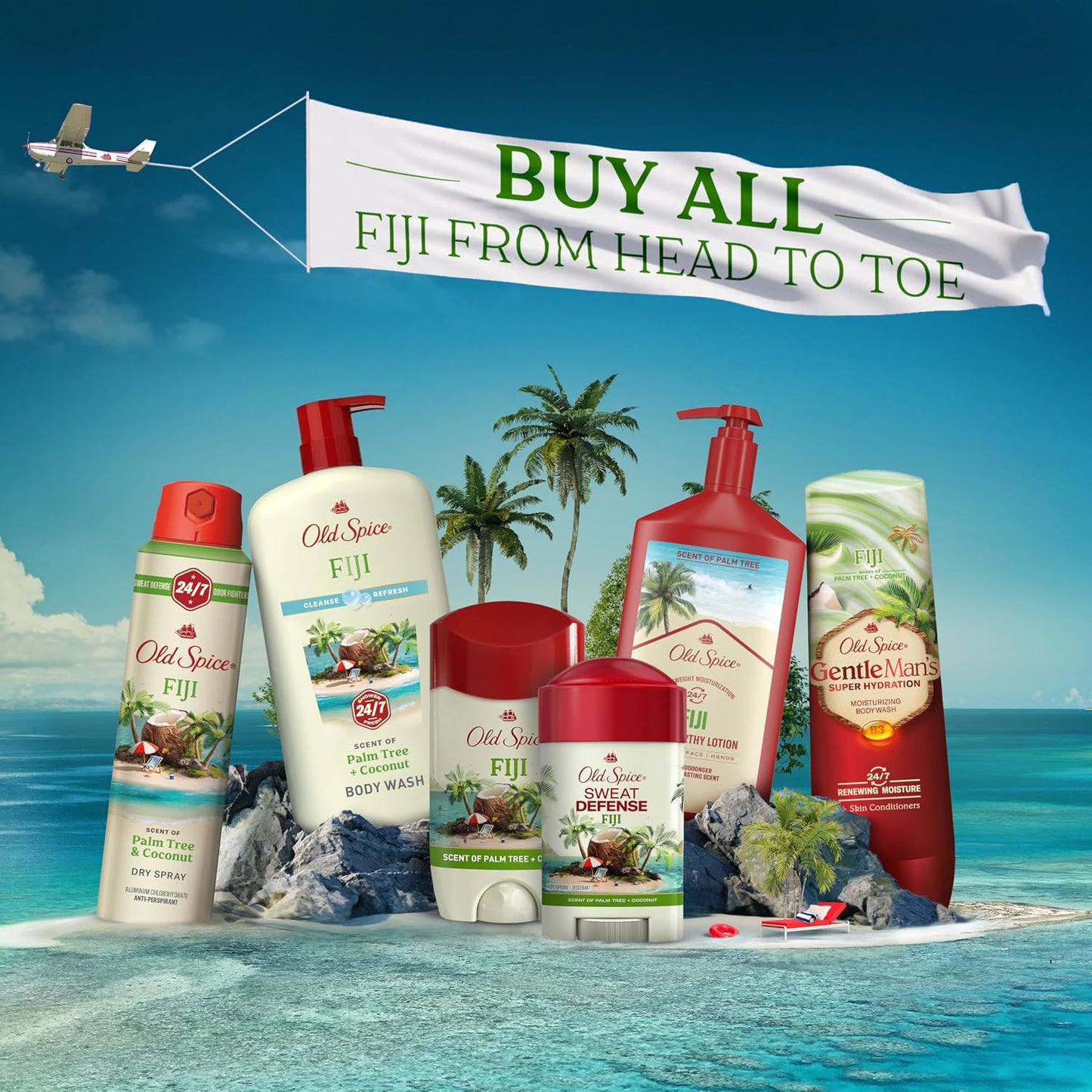 Old Spice Sweat Defense Antiperspirant & Deodorant for Men, 24/7 Ultimate Sweat Protection, Long Lasting Scent, Soft Solid, Fiji with Palm Tree + Coconut Scent, 2.6 oz