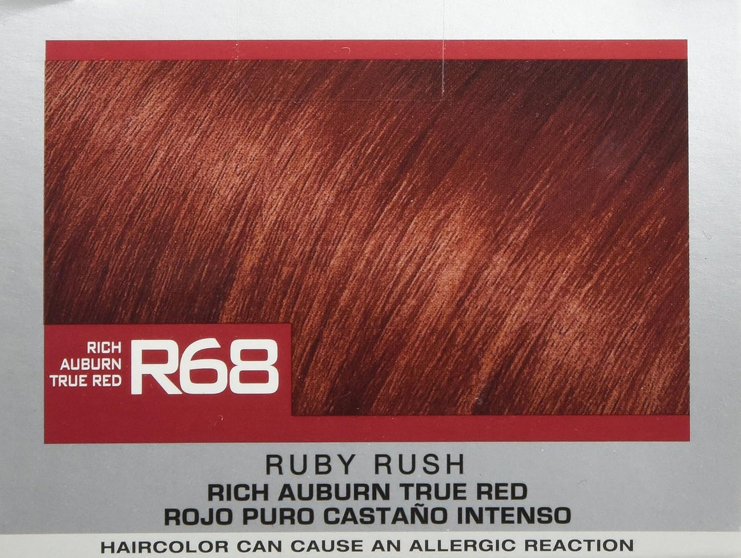 L'Oreal Paris Feria Multi-Faceted Shimmering Permanent Hair Color, R68 Ruby Rush (Rich Auburn True Red), Pack of 2, Hair Dye