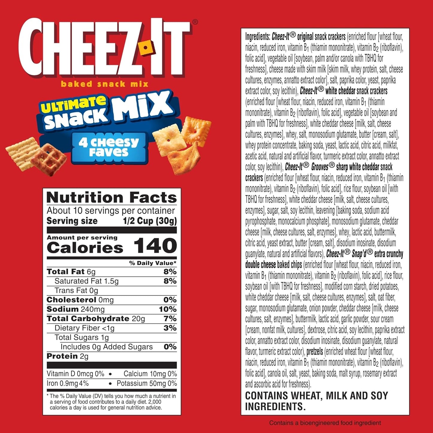 Cheez-It Ultimate Snack Mix, Salty Snacks, Pantry Size, 10.5oz Box (1 Box)