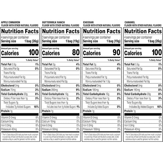 Quaker Rice Crisps, 4 Flavor Sweet and Savory Variety Mix, 15 count