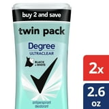 (2 pack) Degree Ultra Clear Long Lasting Women's Antiperspirant Deodorant Stick Twin Pack, Fresh, 2.6 oz