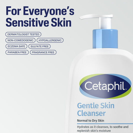 (3 pack) Cetaphil Travel Size Face Wash Hydrating Gentle Skin Cleanser for Dry to Normal Sensitive Skin, 2 oz