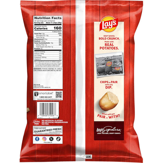 Lay's Potato Chips, Wavy, 13 Oz