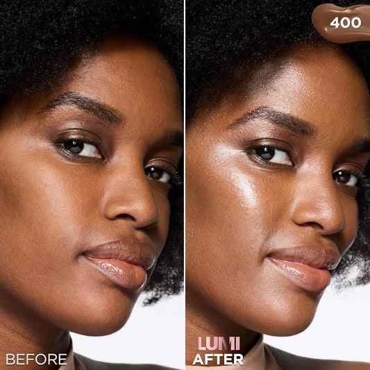 L'Oreal Paris Lumi Le Glow Skin Tint, Lightweight Water-Based Tinted Serum with Foundation-Like Coverage, Glow Illuminator, Neutral 400, 0.85 Fl Oz
