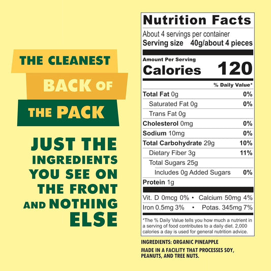 SOLELY Organic Dried Pineapple Rings (5.5 oz Resealable Bags, pack of 4), Real Fresh Fruit, 1 Ingredient, Healthy Snacks for All, Vegan 4 Bags (22 oz)