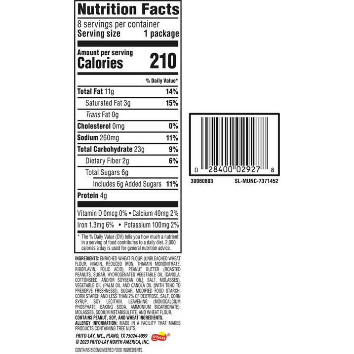 (3 pack) Munchies Real Peanut Butter Baked Golden Toast Sandwich Crackers, 11.36 oz