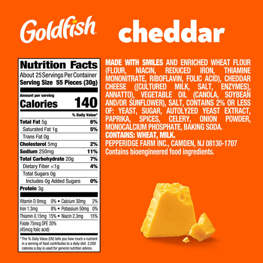 Goldfish Cheddar Cheese Crackers, 27.3 oz Carton