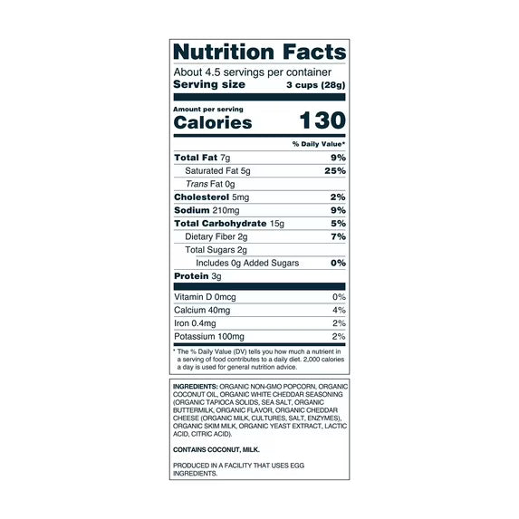 LesserEvil, Organic Popcorn, Non-GMO, Real Organic Cheddar - 4.6oz