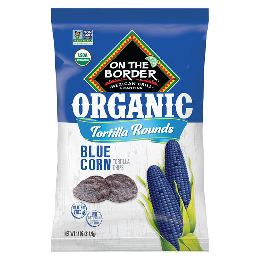 (7 pack) On The Border Organic Blue Corn Tortilla Rounds, Gluten-Free, 11 oz Bag