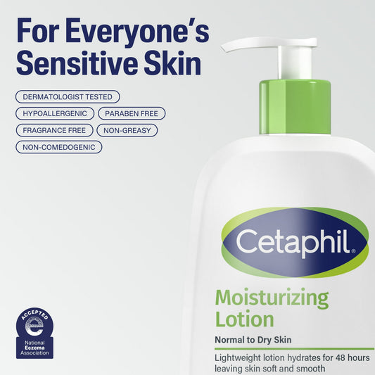 Cetaphil Moisturizing Lotion for Normal to Dry Skin, Hydrating Fragrance Free, 3.4 fl oz