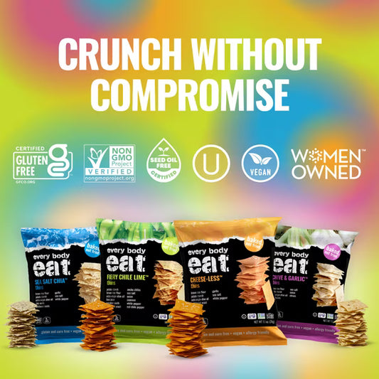 Every Body Eat Snack Thins Variety Pack, Gluten & Dairy Free, Vegan, School Lunch Snacks, Single Serve (Pack of 20)