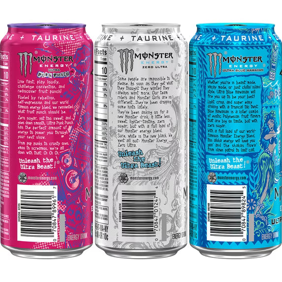 Monster Energy Ultra Variety Pack, Liberty, Sugar Free Energy Drink, 12 Pack 16 Fl Oz