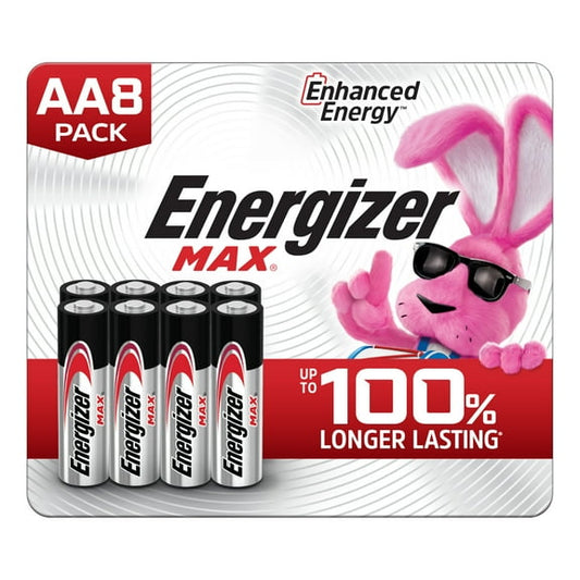 (2 pack) Energizer MAX AA Batteries (8 Pack), Double A Alkaline Batteries