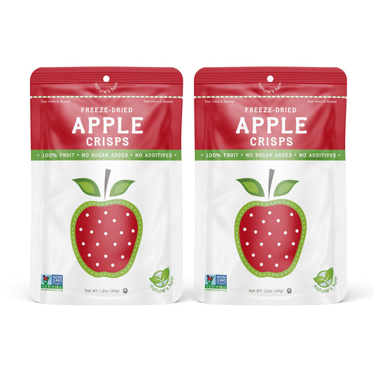 Nature’s Turn Freeze-Dried Apple Crisps, No Added Sugar, Healthy Natural Fruit Crisp Snack for School Lunches, 2 Pack (1.2 oz Each)