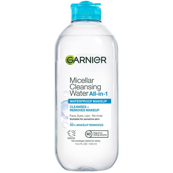 (2 pack) Garnier SkinActive Micellar Cleansing Water All in 1 Waterproof Makeup Remover, Face Cleanser, 13.5 fl oz